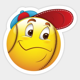 Baseball Smiley Face Emoticon Sticker